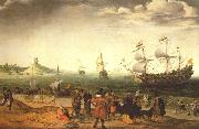 WILLAERTS, Adam Coastal Landscape with Ships Sweden oil painting reproduction